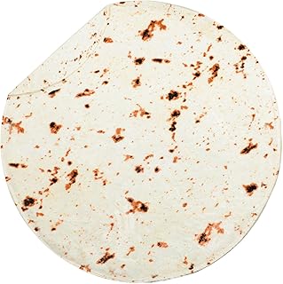 Excervent Tortilla Burritos Wrap Blanket for Adults and Kids, Funny Realistic Food Blanket, Novelty Tortilla Blanket, Super Soft Taco Flannel Throw Blanket, 60 inch Beige