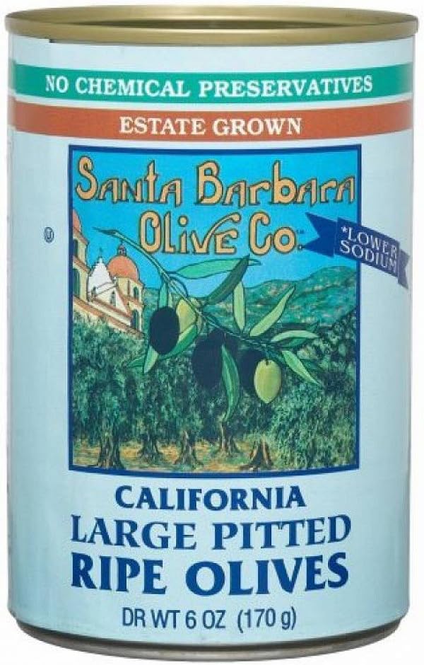Santa Barbara Black Large Pitted Olives (12x6 Oz)