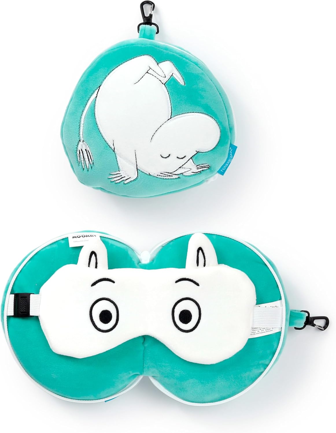 Relaxeazzz Moomin Plush Travel Pillow & Eye Mask – Sleep Eye Mask Masks – Kids Travel Accessories for Sleeping Airplane – Flight Plane Neck Pillow Pillows