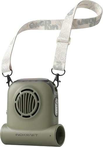 InoKraft Hands Free Trail Fan, Portable Fan, 49ft/s Turbo Waist Fan Clip On Desi