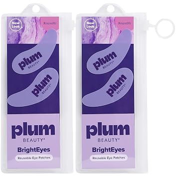 Plum Beauty Reusable Under-Eye Patches 2-Pack Silicone Eye Patches for Puffy Eyes and Dark Circles, Self-Care Gifts for Women