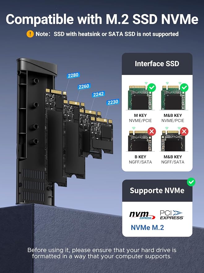 Gabinete UGREEN M.2 NVMe SSD 10Gbps USB 3.2 miniatura 3