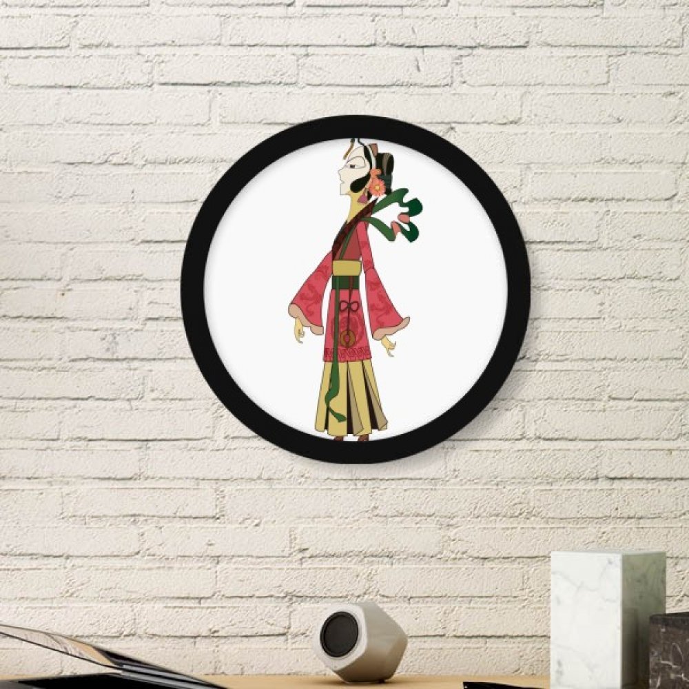 Peinture ombre chinoise pour habiller un mur vide avec ce grand cadre rond en bois noir large