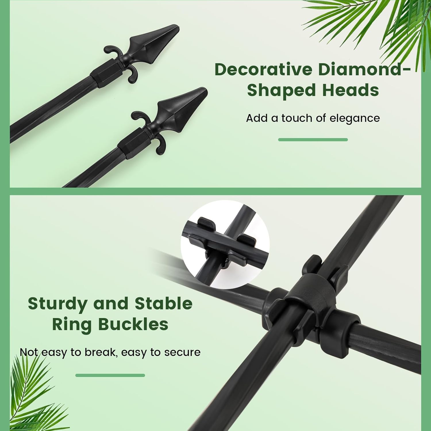 HAPPYGRILL Garden Trellis for Climbing Plants Outdoor, Rustproof Metal Rose Plant Trellis Plant Support for Raised Bed, Decorative Garden Arch Trellis for Vegetable Flower Cucumber Tomato, 58"L x 73"H