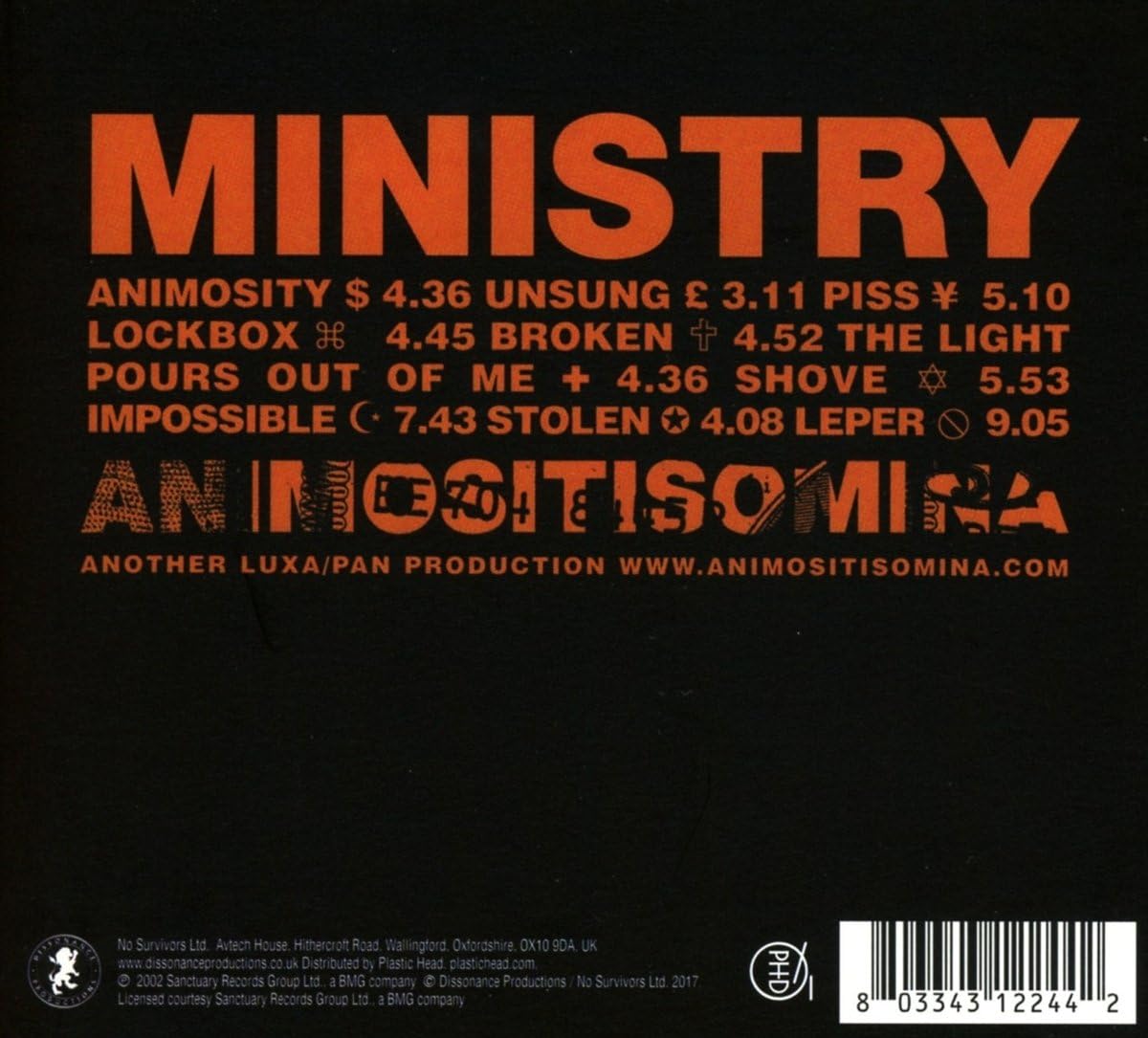 Amazon Animositisomnia Ministry ヘヴィーメタル ミュージック