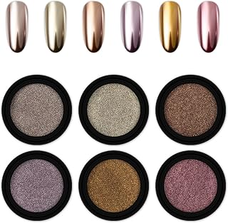 6Pcs Dip Powder Nail Kit,Nail Art Powder Set,DIY Nail Art Pigment Powder,Holographic Pigment Powder Manicure Nail Art Decoration for Nail Art