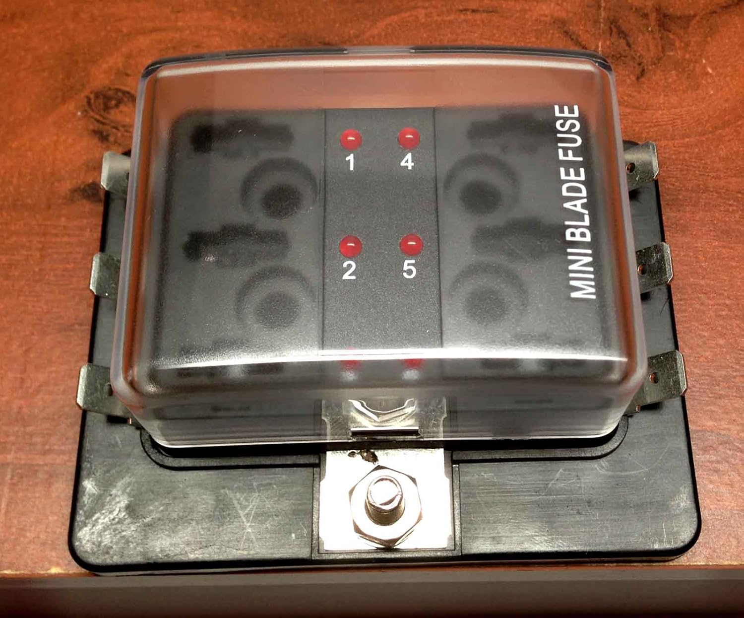 MINI Blade Fuse Block Holder LED Indicator Marine Boat 6 Gang US Patent 6775148