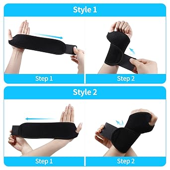 Wrist Supports 1Pair, Wrist Straps Right&Left Hand, Wrist Compression Support for Fitness, Wrist Braces for Gym, Breathable Adjustable for Weightlifting