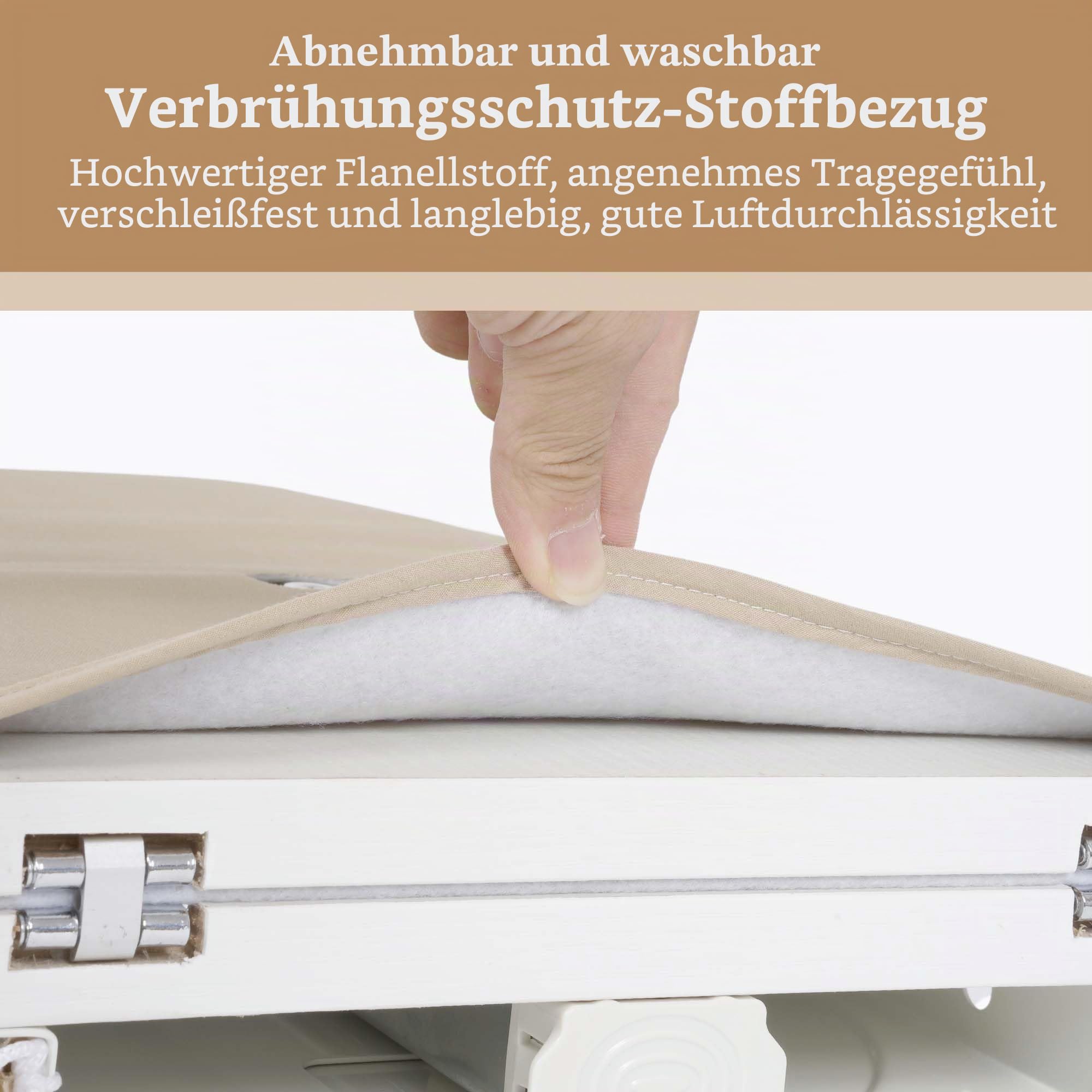 Bügelbrett Bügeltisch Station 82x31cm, Klappbar Bügelbretter Station Ablage Drehbar Dampfbügeltisch Brett mit Ausziehbar Bezug Tuch Höhenverstellbar - Beige | Ausziehbares Bügelbrett, platzsparend, Schublade, 82 x 31 cm, mit hitzebeständiger Schiebe-Press