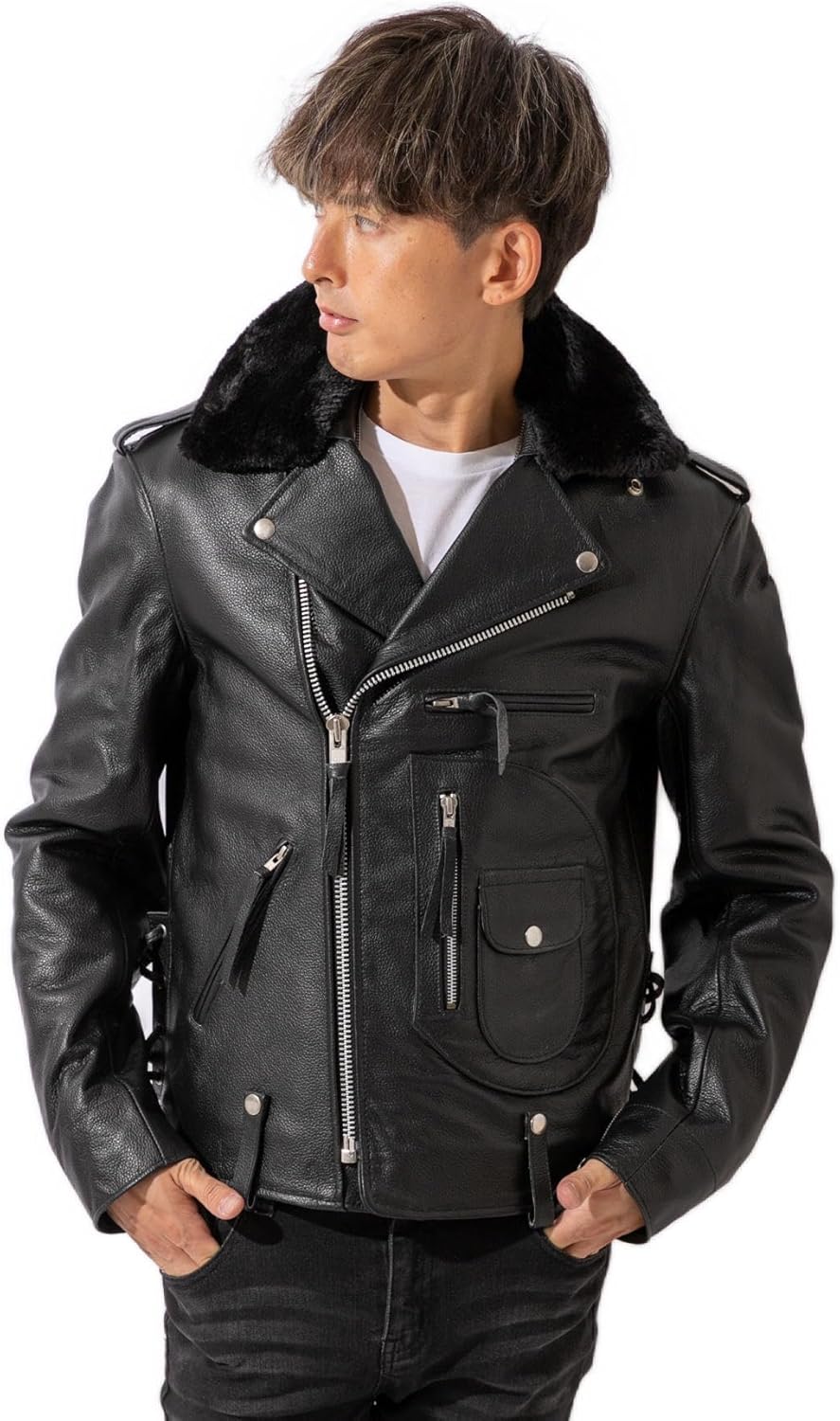 ほぼ未使用✨フリーダム バッファローレザー ジャケット ダブル ブラック L Amazon | [フリーダム] 【本革】革ジャン バッファローレザー メンズ