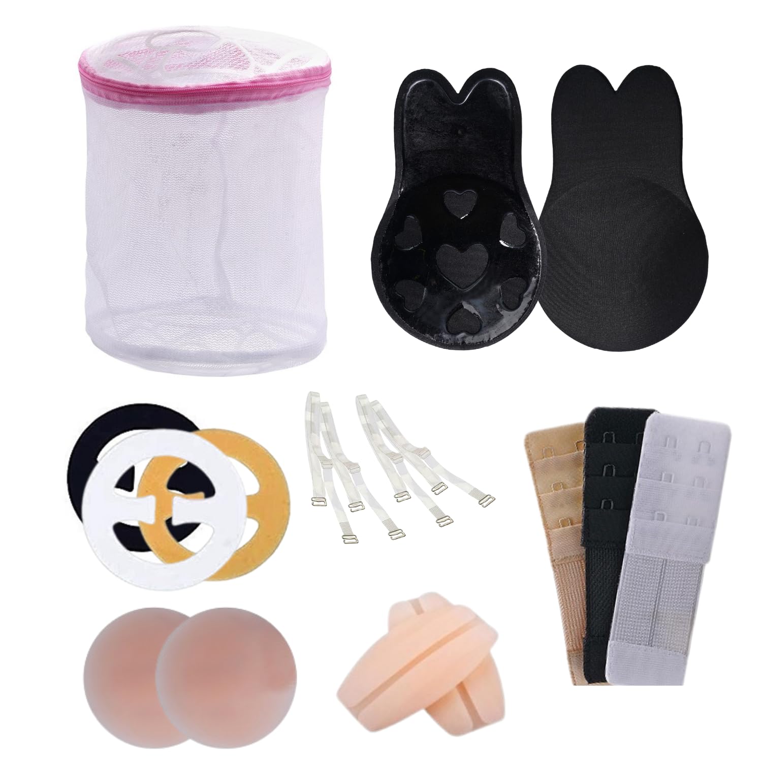 liigne Women's Wardrobe Essentials Lingerie Gift Box Of Lift Up, Bra Laundry Bag, Racer Back - Bra Clip, Pasties, Bra Extenders, Clothing Tape, Transparent Strap, Compy Strap-picture-49