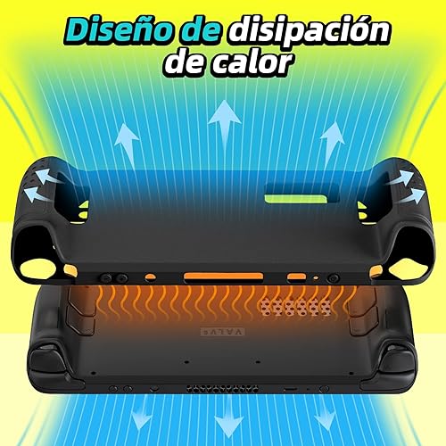 Miniatura 5 de IINE Steam Deck Protective Case 9 in 1 Full Protection,Soft Silicone Material Shockproof Case,Black