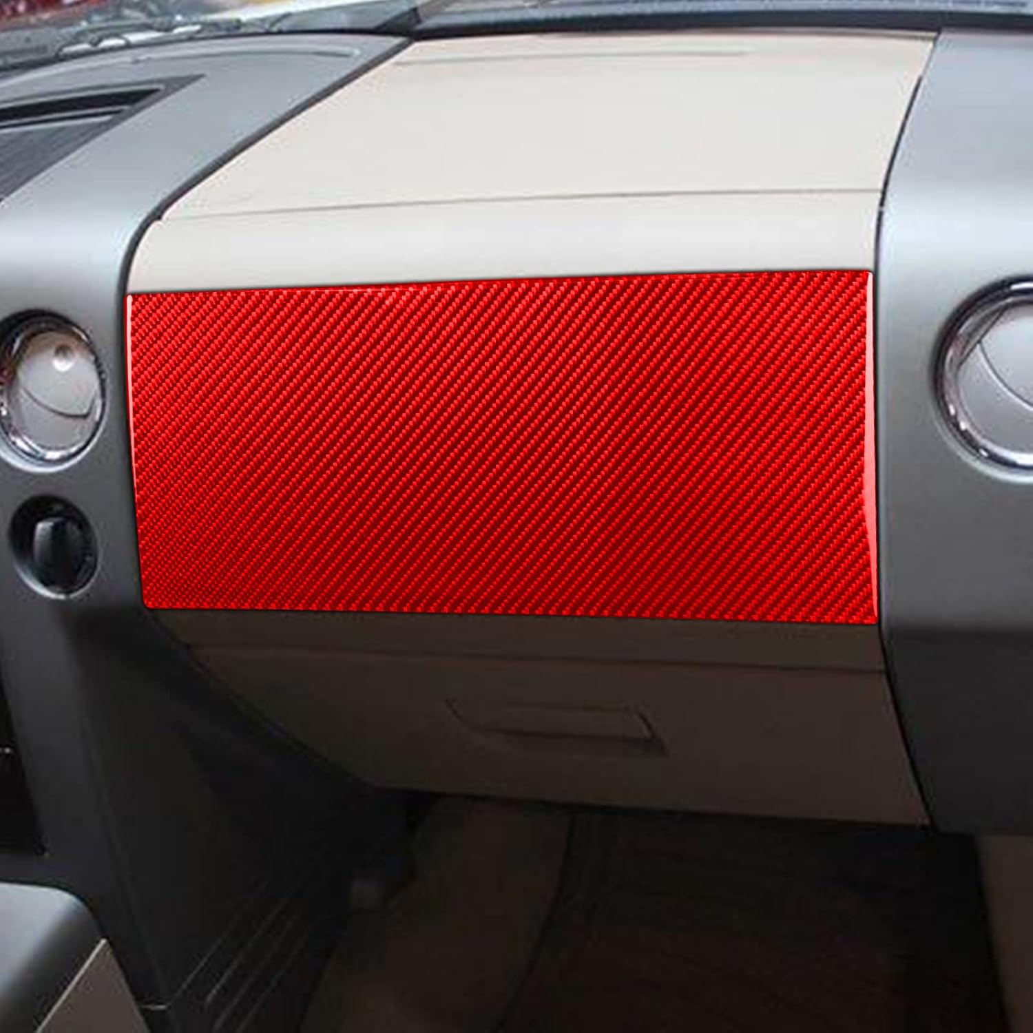 Car Copilot Dashboard Glove Box Panel Trim Cover Sticker Real Carbon Fiber Compatible with F150 2004 2005 2006 2007 2008 Auto Interior Accessories red