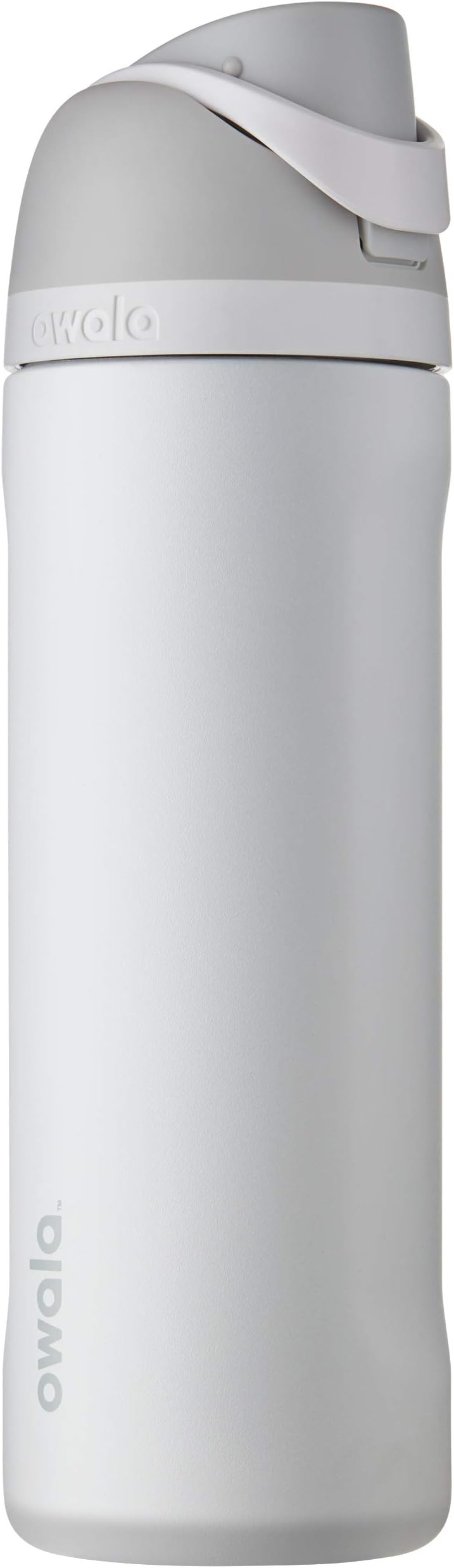 FreeSip Insulated Stainless Steel Water Bottle with Push Button and Built-in Straw, 710 ml, Shy Marshmallow
