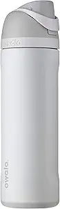 Owala FreeSip Insulated Stainless Steel Water Bottle with Straw, BPA-Free Sports Water Bottle, Great for Travel, 24 Oz, Shy Marshmallow