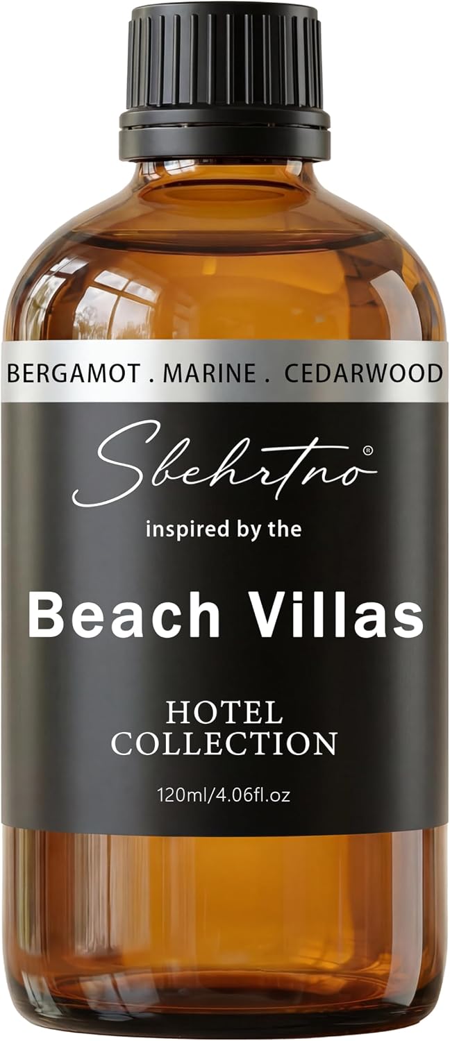 Hotel Collection Diffuser Oil – Inspired by The Beach Villas Hotel Scent, Marine Notes & Cedarwood– for Essential & Waterless Diffusers (4 Fl Oz (Pack of 1))