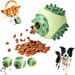 Interaktiv hundleksak - progressiv hundbollsmatningsmekanism, oförstörbar hundleksak Ø 6,7 cm, gör de stunder som tillbringas med dina hundar ännu roligare (grön)