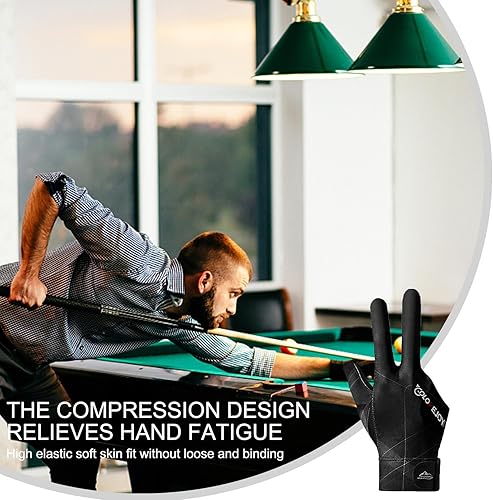 Miniatura 8 de Guantes de billar de 3 dedos, guantes de billar para mano izquierda y diestra, transpirables, antideslizantes, para billar