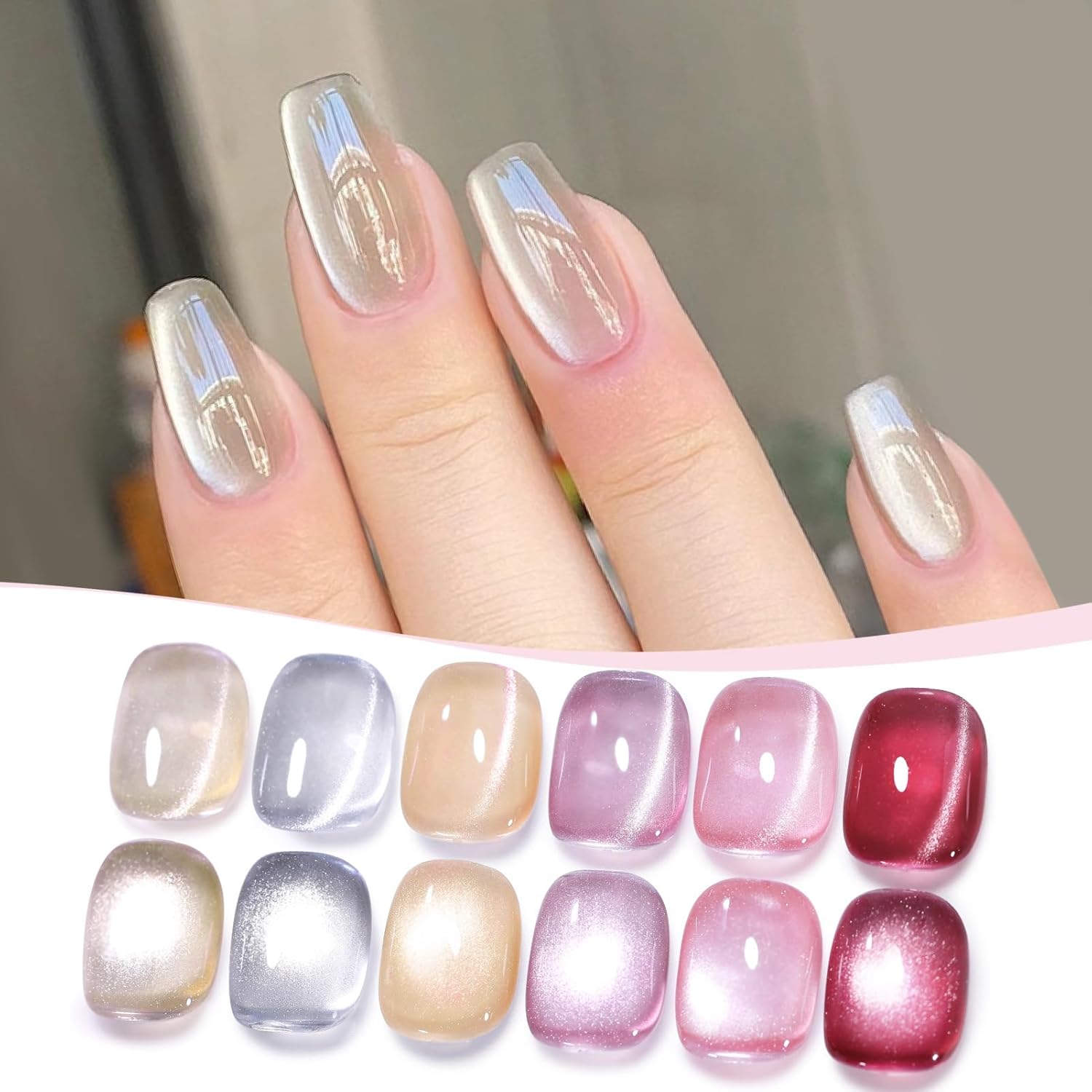 BORN PRETTY Magnetic Gel Nail Polish Jelly Translucent Gel Polish ...