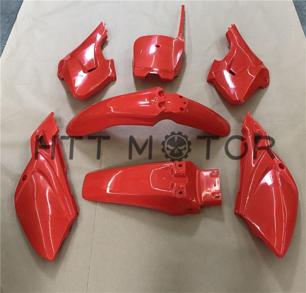 HTTMT DFY- 7 PCs Red Plastic Fairing Body Cover Kits Compatible with Baja Dirt Runner 125