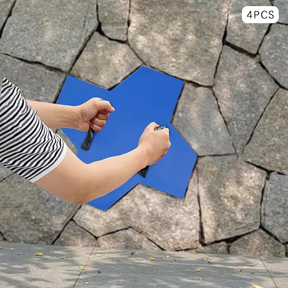 Concrete Stamps Mats,Concrete Texturing Skin,Concrete Stamping Molds,4 Pieces Concrete Stamping Molds for Wall & Floor,Professional Grade Concrete Stamp,Concrete Cement Wall Floor Mat,Realistic Detail
