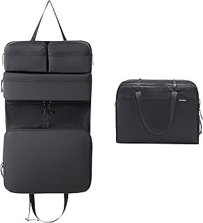 Bee Nesting軽量トラベルポーチ 吊り下げ 圧縮 旅行 圧縮ポーチ 6 in 1 大容量 圧縮バッグ クローゼット吊り下げ収納 折りたたみ 衣類仕分け 収納ポーチ 撥水ナイロン 省スペース 出張 温泉 入院 ジム(ブラック)