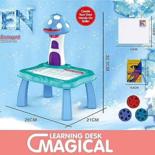 Miniatura 5 de Mesa de proyector de dibujo para niños, proyector de juguete para trazar y dibujar con luz, mesa de dibujo de pintura, proyector de arte, tablero