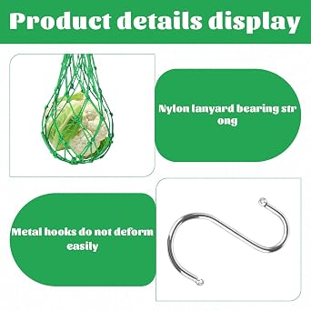 Poultry Vegetable String Bag Chicken Feeder for Vegetable and Fruits, Hanging Feeding Net Dispensers for Hens Geese Duck Large Birds with 2PCS