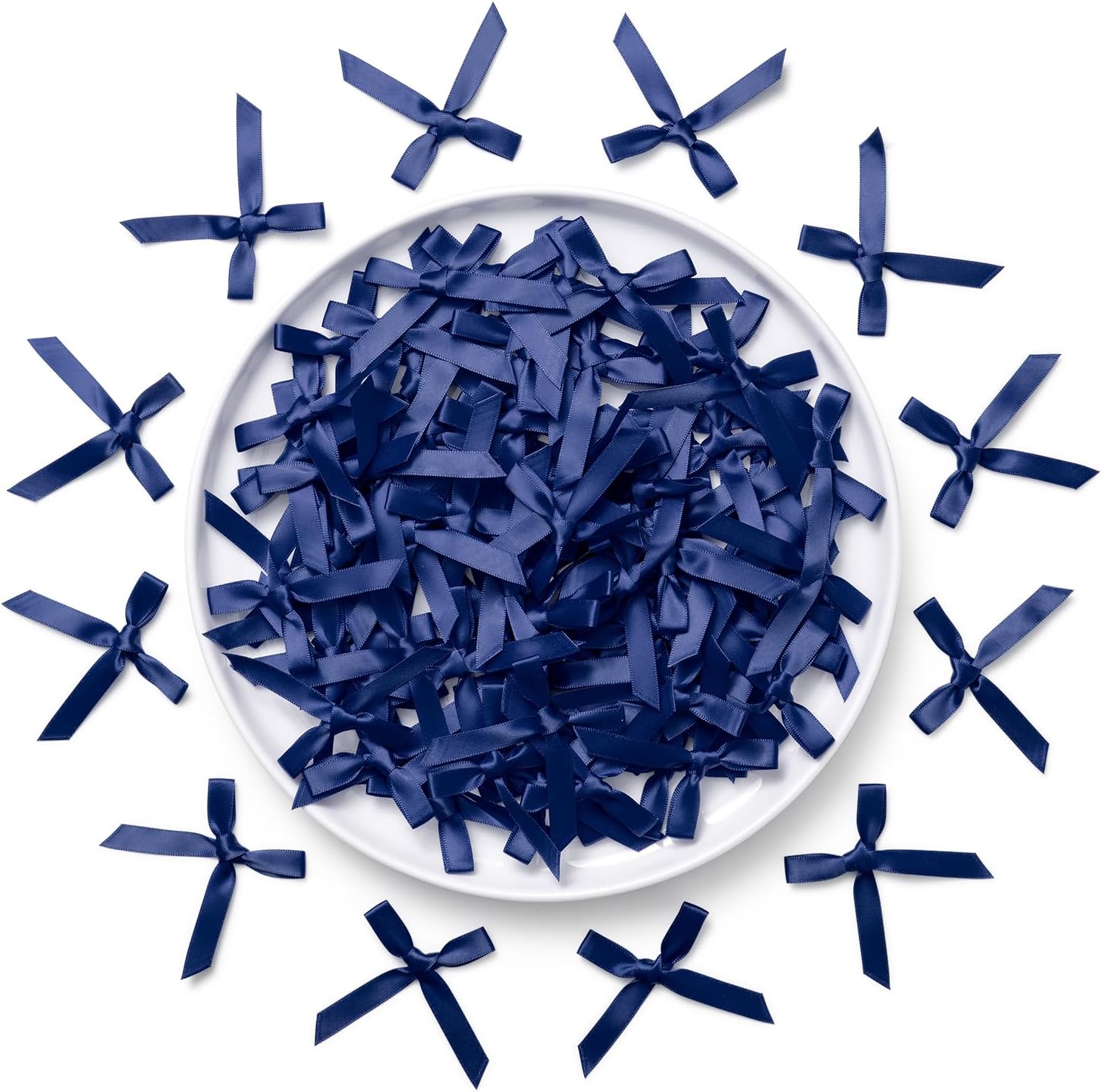 MORSUNBELA Decorative Bows Small Gift Bows Bow Set Navy Blue | 100 small gift bows, 8.5 x 5.5 cm, elegant decoration for wedding, birthday, Christmas and gifts