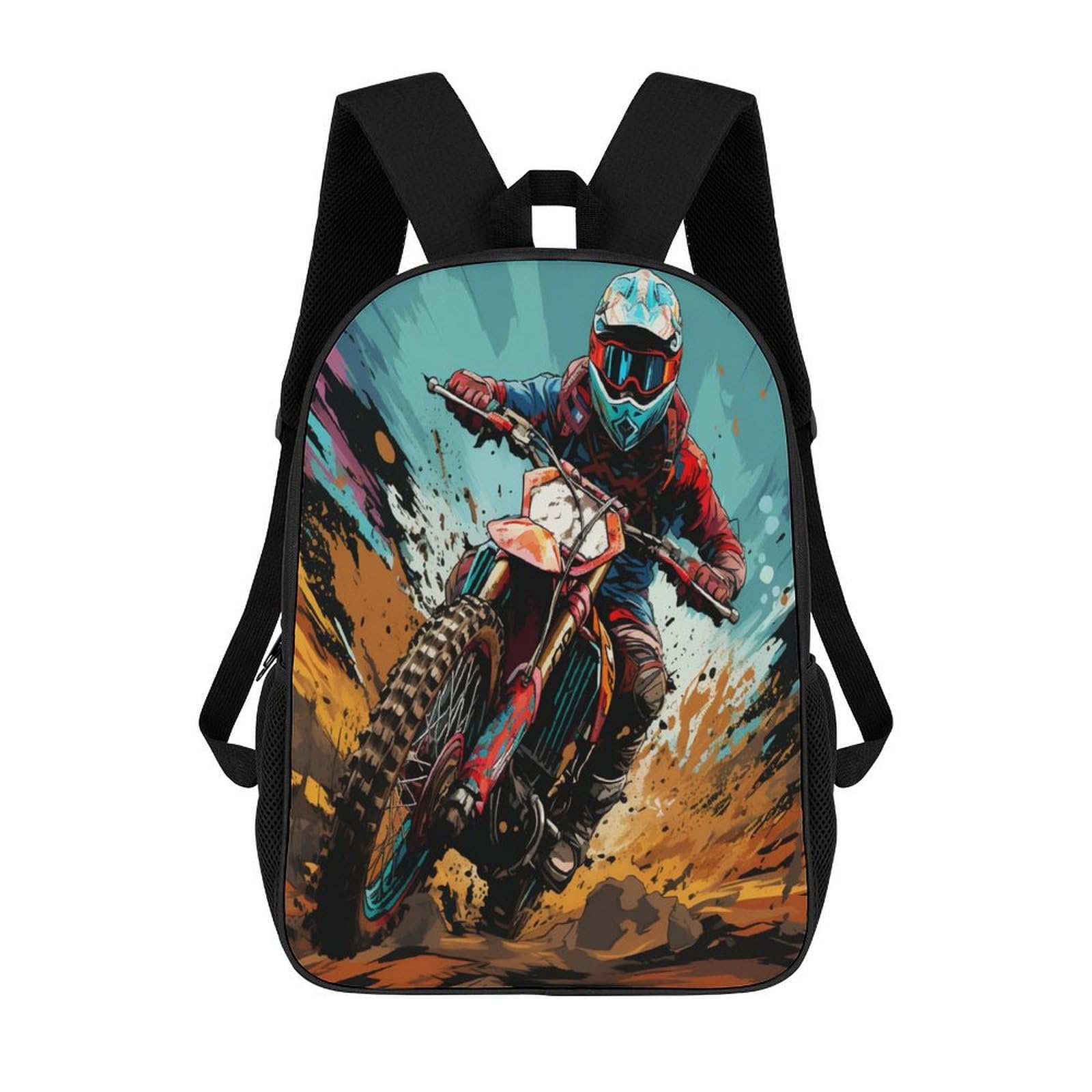 Tnfhsoft Unisex Kids Dirt Bike Backpack School Bags For Girls Boys Backpack With Bag Fashion School Bag Children's Backpack 17 Inches