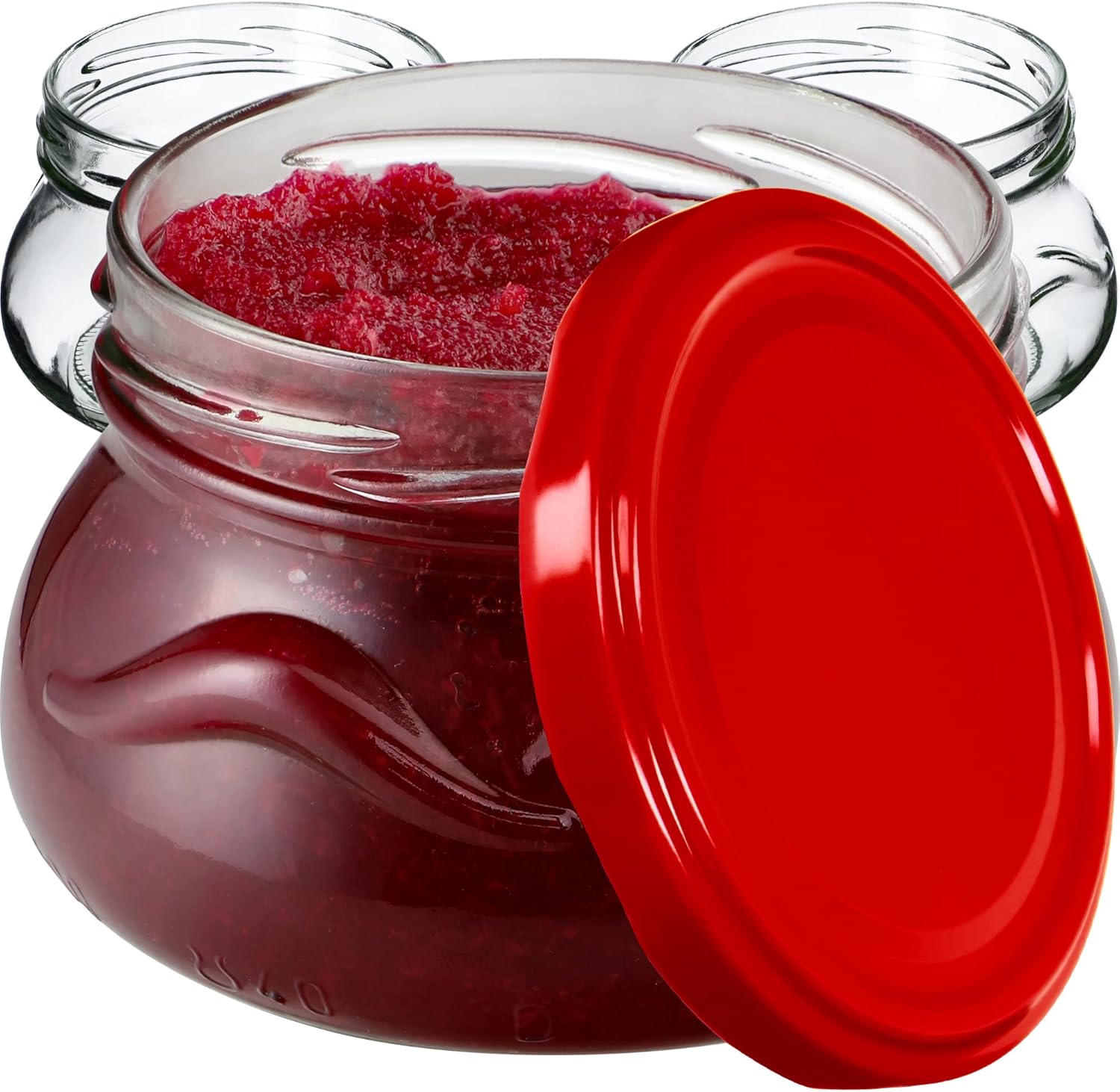 KADAX Piccoli barattoli per conserve da 300 ml, in miniatura per miele e spezie, vasetti per marmellata con coperchio, vasetti ermetici da regalare (100 pezzi