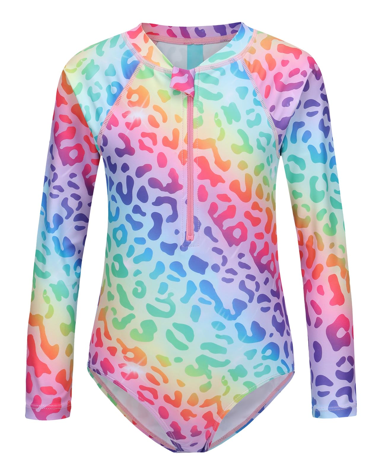 Girls One Piece Rash Guard Long Sleeve Swimsuits for Girls UPF 50+ Sun Protection Bathing Suits 3-16 Years