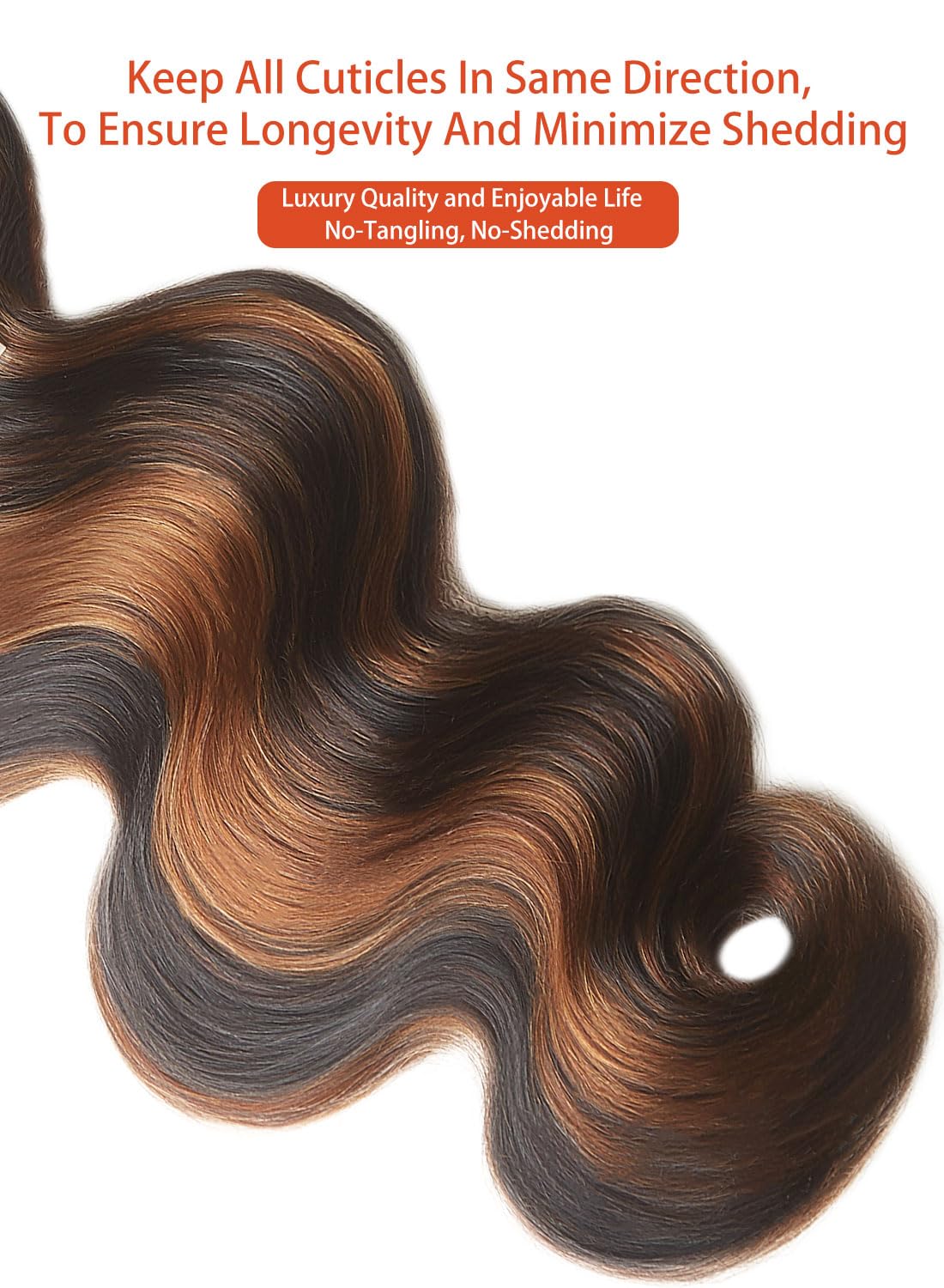 MLIP Raw Indian Human Hair Body Wave 3 Bundles, 3X Longer Lifespan,100% Unprocessed Raw Hair, No Tangle & Shedding, Silky Soft After Multiple Washes, Brown Highlight Color 20 Inches