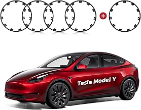 5pcs All-in-one Wheel Rim Protector for Tesla Model Y 21\'\' Uberturbine Wheel - Strips for Curb Rash Prevention - Set of 5 Rim Protector Easy to Install(Gunpowder,21\'\')