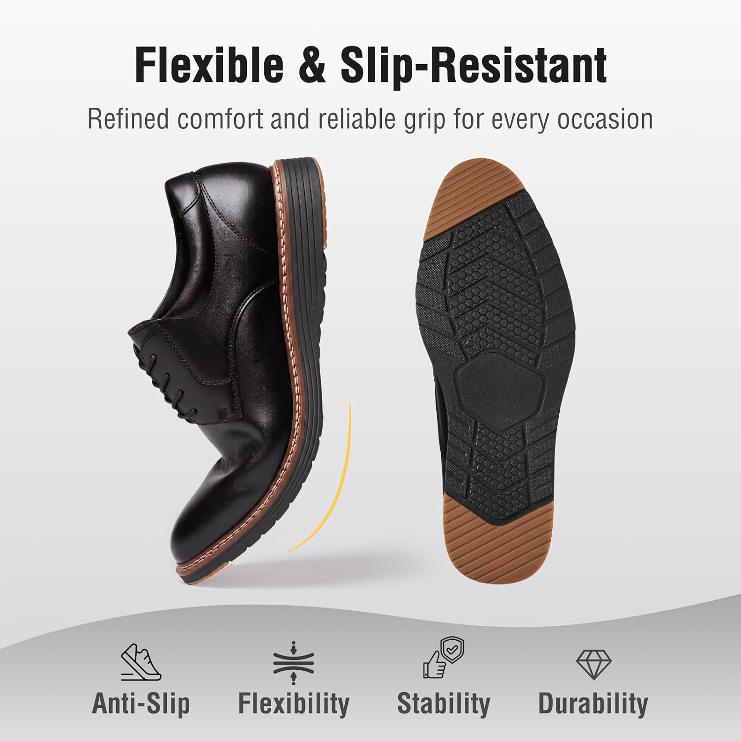 HEEZ Mens Dress Shoes Comfortable Dress Sneakers for Men Casual Oxfords