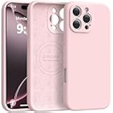 Ktele Magnetic for iPhone 16 Pro Max Case [Compatible with Magsafe] [Premium Silicone Satin-Smooth Touch] Slim Shockproof Anti-Scratch Microfiber Lining Case, 6.9 inch, Chalk Pink