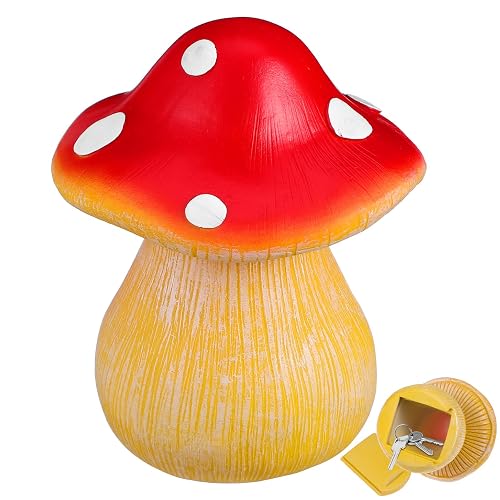 Gadpiparty Mushroom Hide a Key Outside Box Outdoor Weather-Resistant Secret
