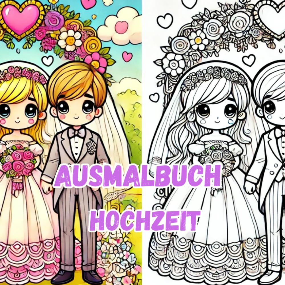 Ausmalbuch Hochzeit: Ausmalbuch für Kinder