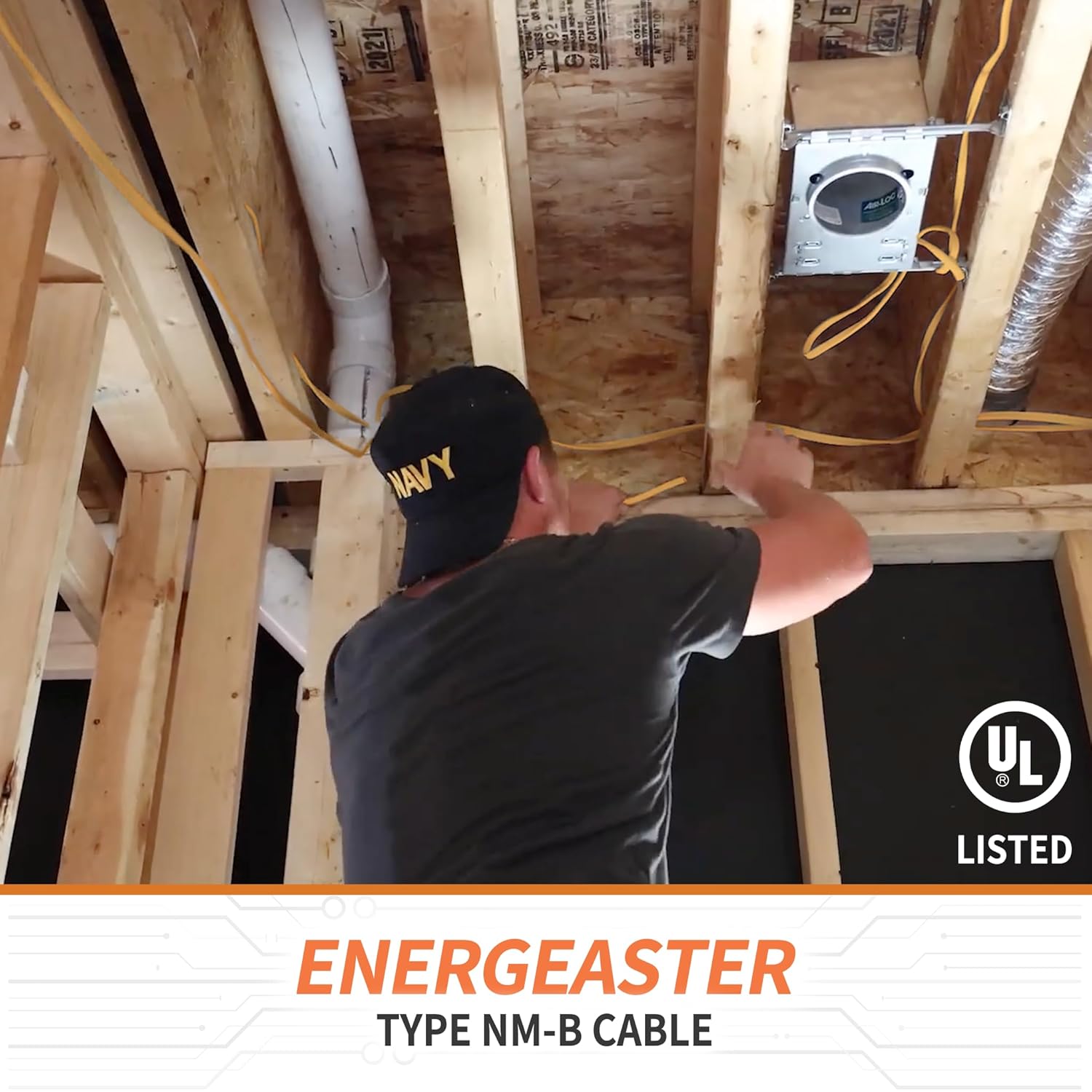 Solid Indoor 12/2 W/G NMB Cable 50ft Coil，Electrical Wire 12 Gauge Wire 2 Conductors Non-Metallic with Ground Wire(Yellow)