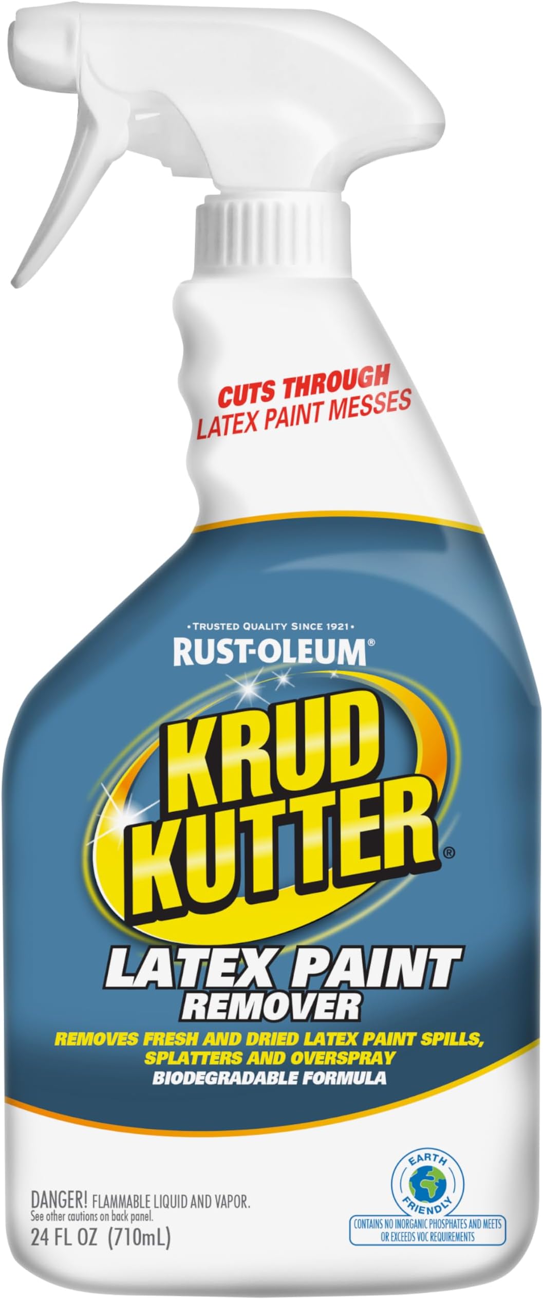 Krud Kutter Latex Paint Remover Spray, 24 oz, Removes Dried and Fresh Latex Paint from Floors, Tile, Wood and Hard Surfaces, Easy to Use Spray for Paint Cleanup and Surface Prep