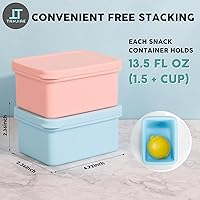 Vista 2 de Recipientes de silicona para niños, a prueba de fugas, recipientes pequeños para almuerzo con tapas para niños pequeños, 1 taza de moldes