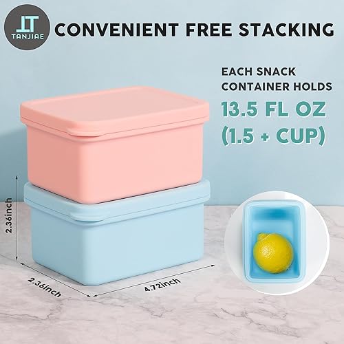 Miniatura 2 de Recipientes de silicona para niños, a prueba de fugas, recipientes pequeños para almuerzo con tapas para niños pequeños, 1 taza de moldes para