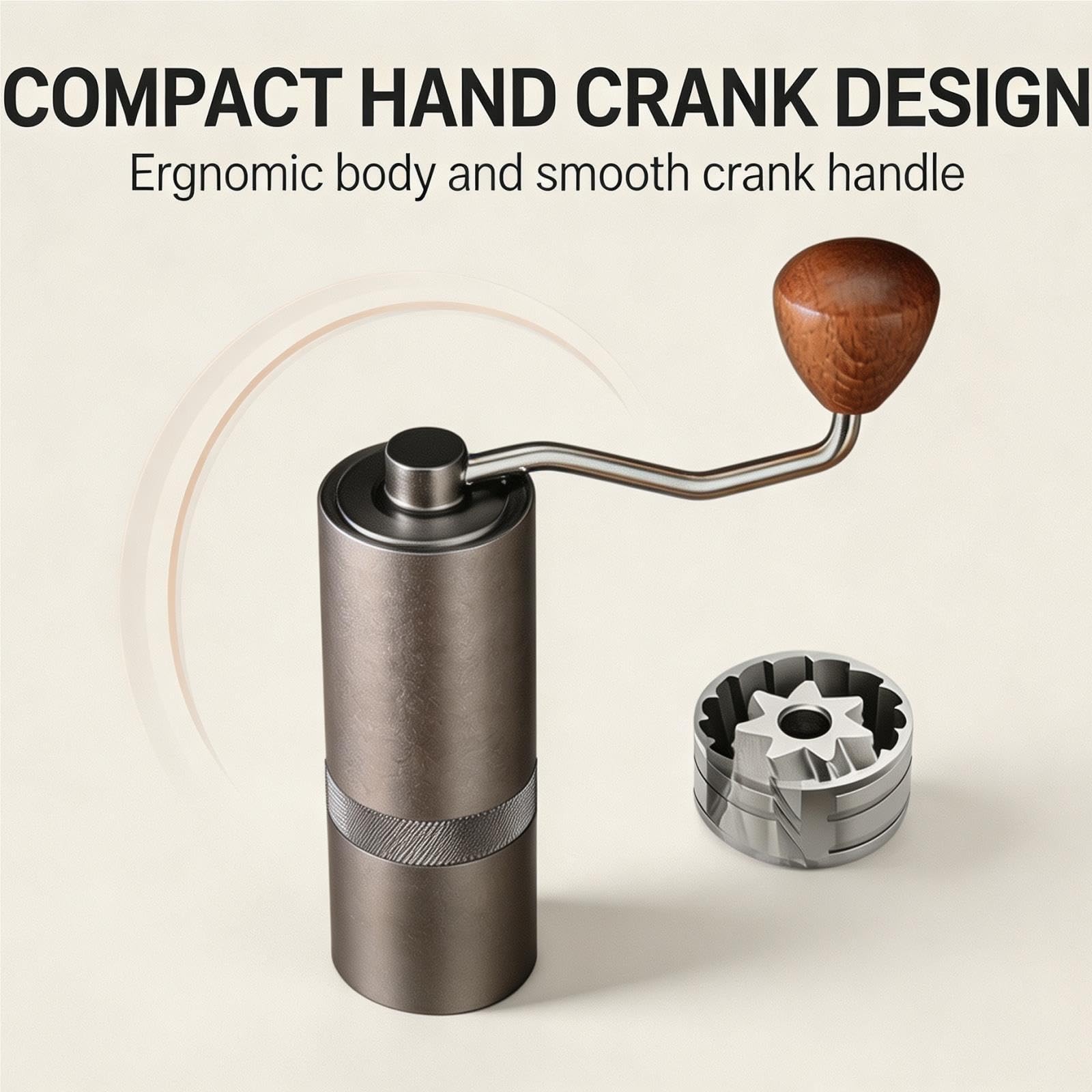 Macinacaffè Manuale Pro Con Macina Conica In Acciaio Inossidabile