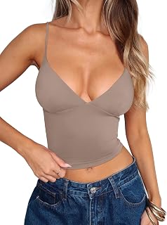 Women Sexy V Neck Tank Top Summer Y2K Going Out Tops Casual Sleeveless Fitted Basic Cami Shirts 2025