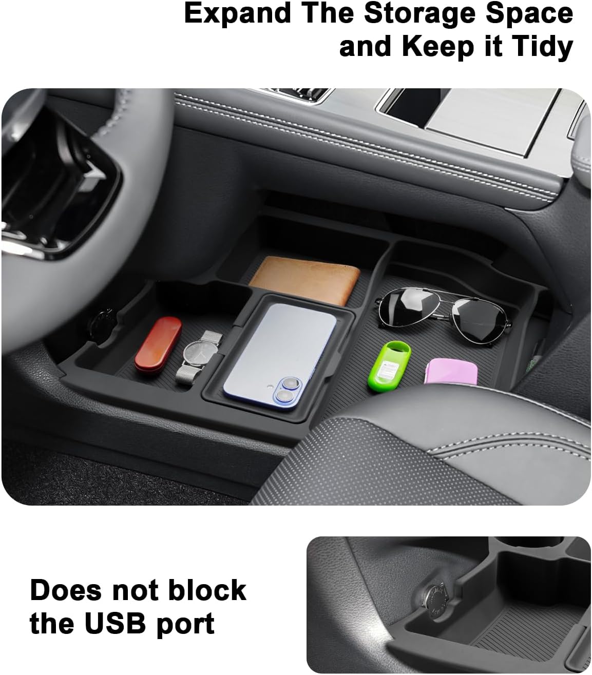 2026 Sienna Center Console Organizer - For 2021-2025 2026 Toyota Sienna Lower Console Silicone Organizer Tray With Two Cup Holders - 2021-2026 Sienna(LE/XLE/XSE/Limited/Woodland/Platinum) Accessories