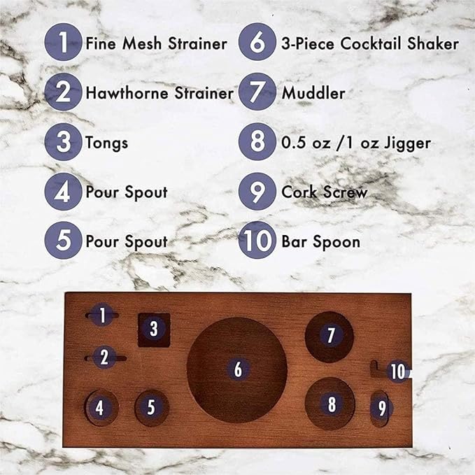 Set de Bar Cocktail 11 Piezas Kit Bartender Acero Inoxidable miniatura 7