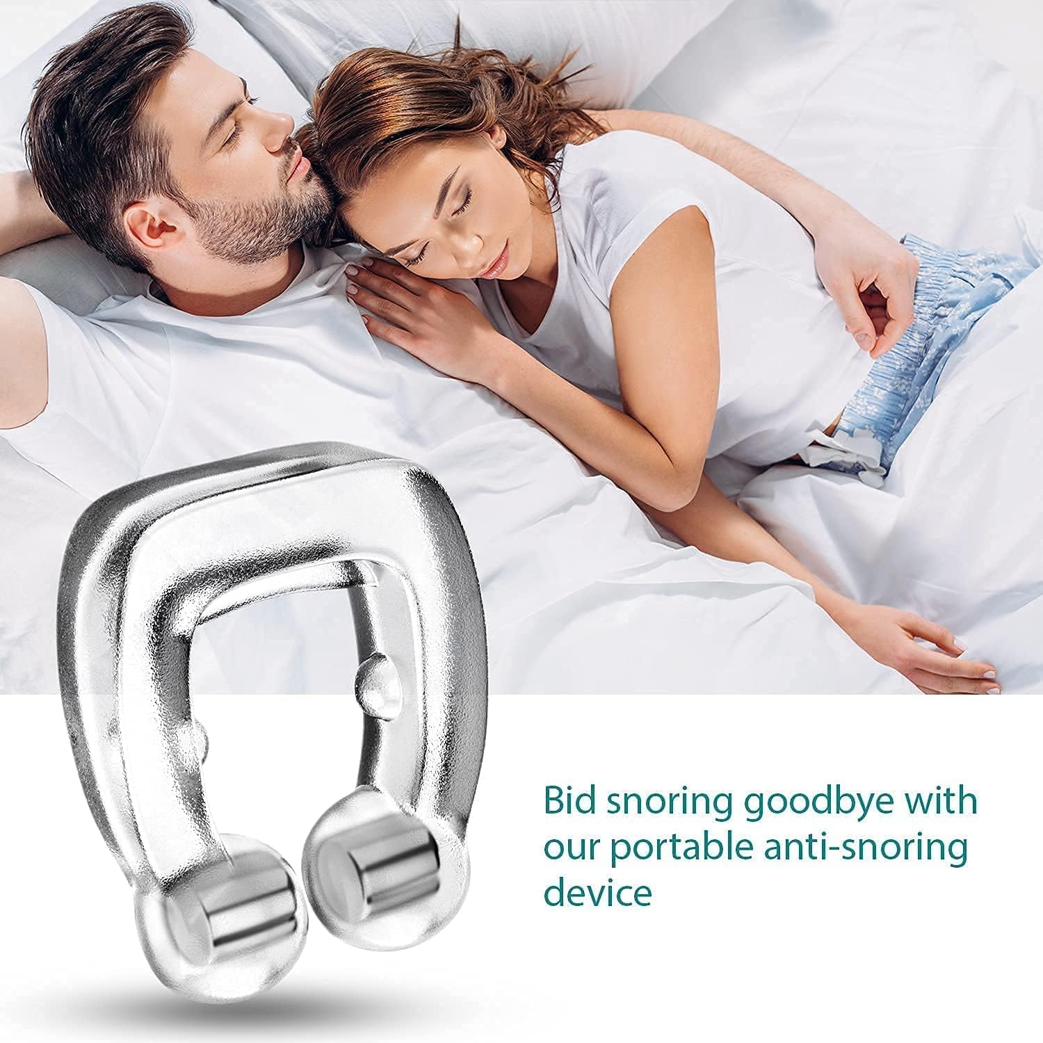 Swarahandier 2 pcs Anti Snoring Silicone Nose Clip for Men & Women | Magnetic Unisex Snore Stopper | Comfortable Sleep Aid Nose Clip (transparent) 4
