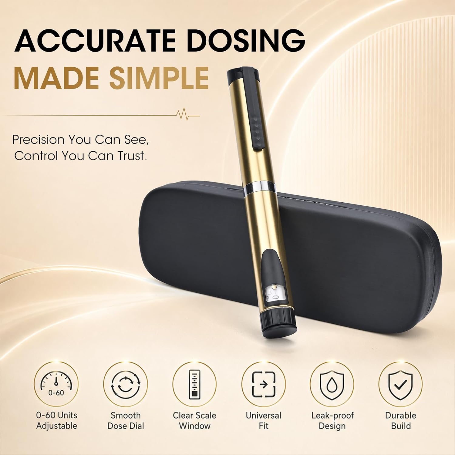 60 Unit Peptide Pen,V3 Reusable Pen Injector Compatible with 3ml Cartridges
