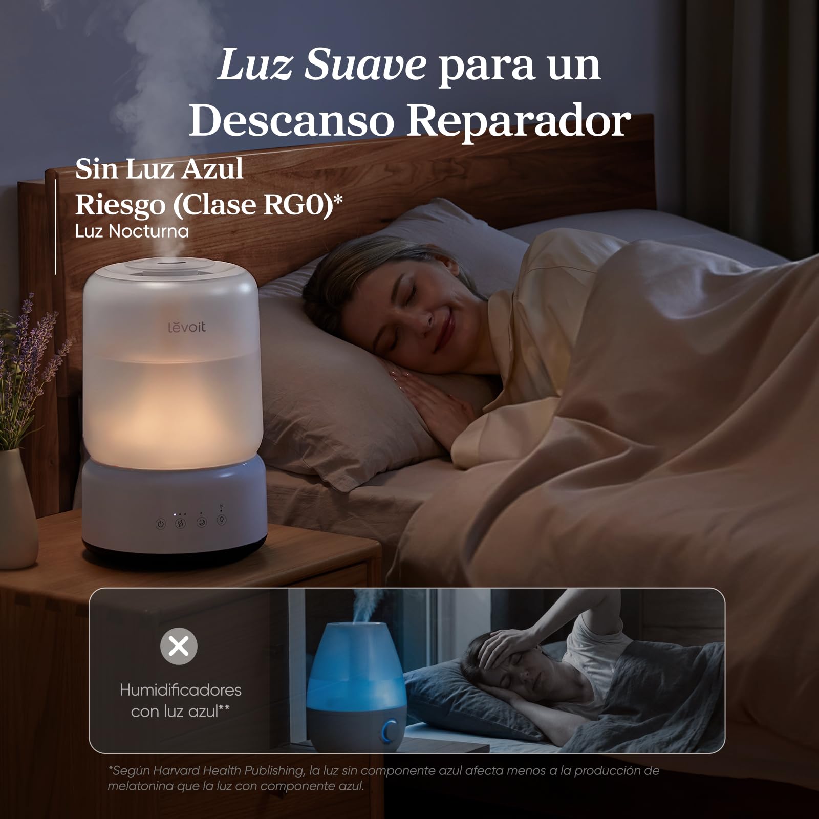 Levoit Humidificador 4,2L hasta 42H, Blanco, NeoClassic 450 | Humidificador Bebés Llenado Superior, 21 dB, Luz Nocturna y Aromaterapia, Depósito Desmontable