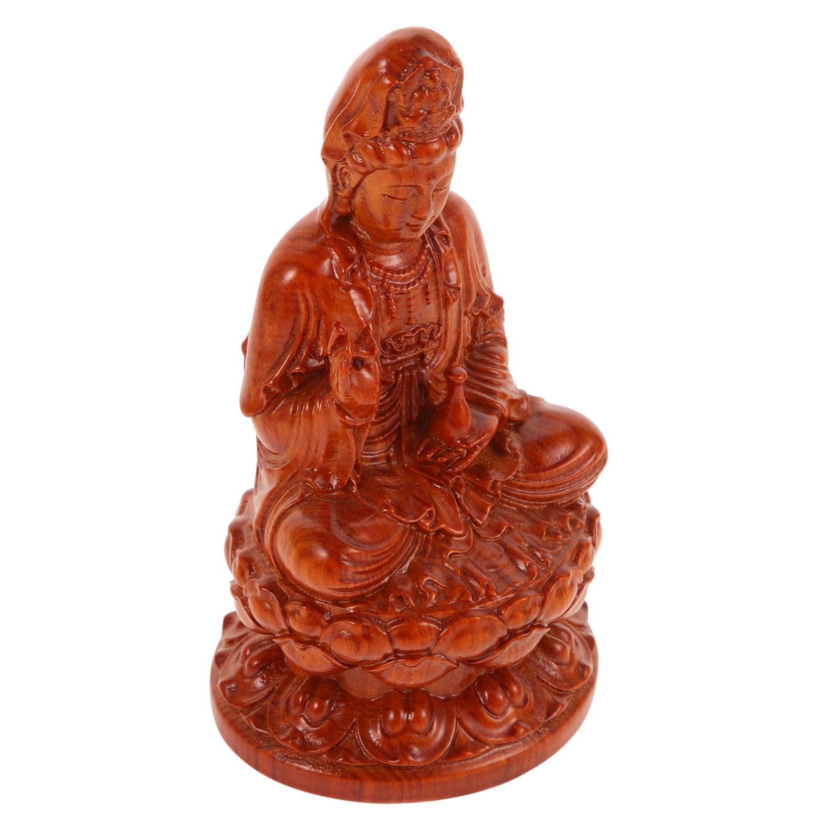 Bouddha Guan Yin en bois synthétique, le cadeau idéal pour crémaillère